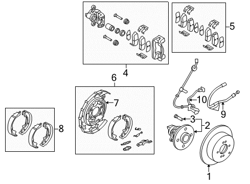2007 Hyundai Accent Rear Brakes Cylinder Assembly-Rear Wheel Diagram for 583301G000