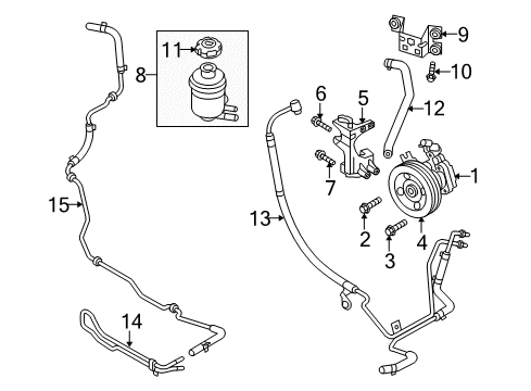 2010 Hyundai Genesis Coupe P/S Pump & Hoses, Steering Gear & Linkage Hose Assembly-Power Steering Oil Pressure Diagram for 57510-2M000