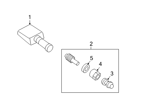 2005 Mercury Mountaineer Tire Pressure Monitoring Valve Assembly Nut Diagram for 2L1Z-1A160-BA