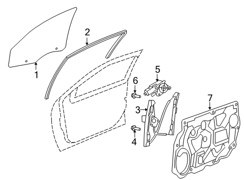 2010 Dodge Avenger Front Door Front Door Window Regulator Diagram for 68023490AA