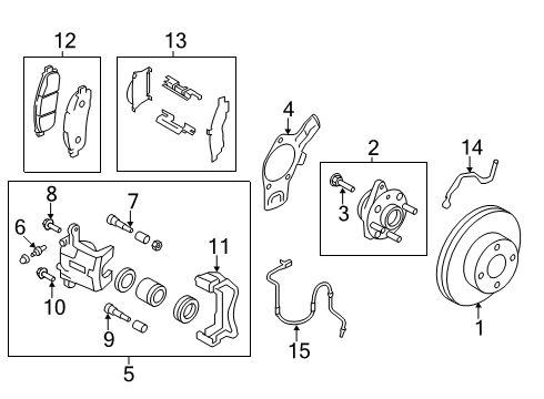 2015 Nissan NV200 Front Brakes Sensor Assy-Antiskid, Front LH Diagram for 47911-3LM0A