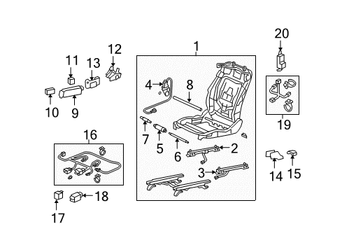 2013 Acura TSX Tracks & Components Sub-Wire, Passenger Side Opds Diagram for 81162-TL2-A01