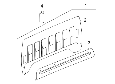 2007 GMC Sierra 3500 HD Back Panel Back Panel Diagram for 25881710