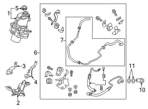 2018 Infiniti Q60 P/S Pump & Hoses, Steering Gear & Linkage O Ring Diagram for 49745-01E00