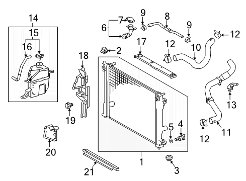 2020 Toyota Camry Radiator & Components Hose, Water By-Pass Diagram for 16282-F0010