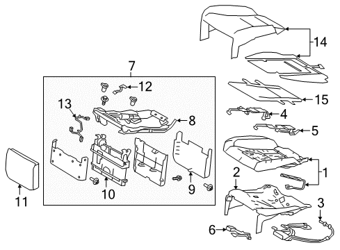2020 Lexus LS500h Rear Seat Components Pad Sub-Assembly RR Sea Diagram for 71503-50142