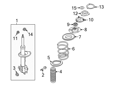 2008 Infiniti FX45 Struts & Components - Front STRUT Kit-Front Suspension, R Diagram for 54302-CL70J