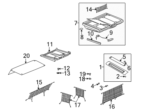 2003 Pontiac Aztek Interior Trim - Rear Body Sill Trim Clip Diagram for 10271562