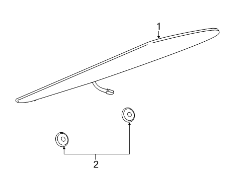 2014 Cadillac CTS High Mount Lamps Lamp Asm-High Mount Stop Diagram for 22847108