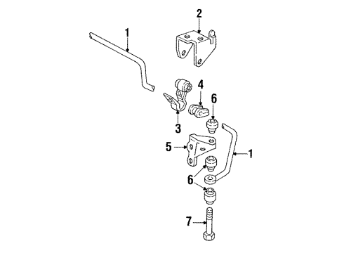 1998 Pontiac Bonneville Stabilizer Bar & Components - Rear Bolt-Hexagon Head Diagram for 10026678