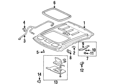 1996 Honda Accord Interior Trim - Roof Hanger, Coat *YR169L* (MILD BEIGE) Diagram for 83425-SK8-A01ZJ