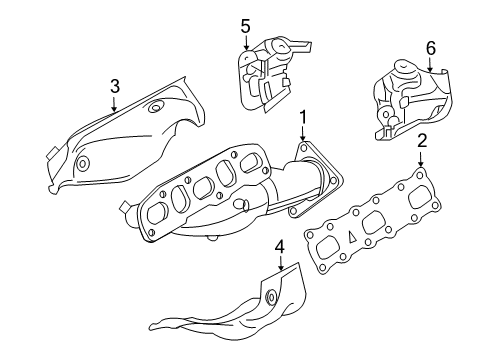 2014 Infiniti QX70 Exhaust Manifold Manifold Assembly-Exhaust W/CATALYST Diagram for 14002-1CH0B