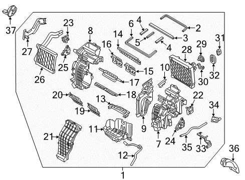 2020 Hyundai Elantra GT A/C & Heater Control Units Heater Control Assembly Diagram for 97250-G3080-VCA