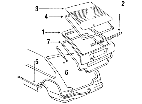 1988 Chevrolet Nova Lift Gate Striker Diagram for 94843338