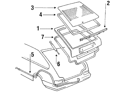 1988 Chevrolet Nova Lift Gate Hinge, Lift Gate Diagram for 94851931