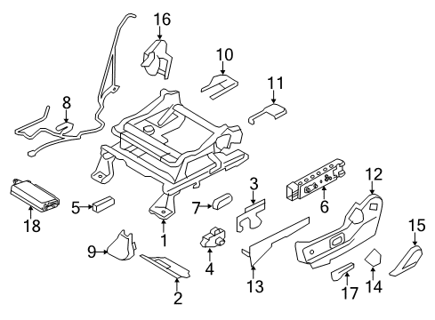 2007 Ford Edge Power Seats Outer Cover Diagram for 7T4Z-7861737-AA
