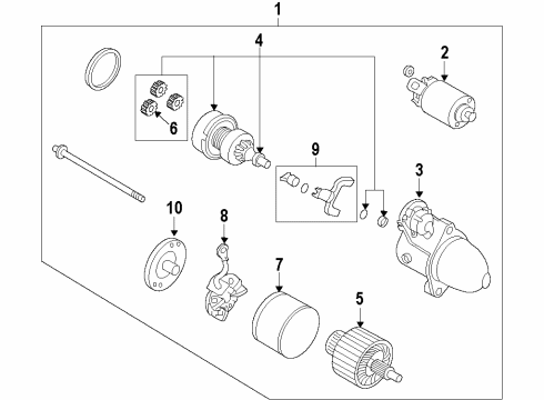 2008 Kia Sorento Starter REMAN Starter Diagram for 361003C170RU