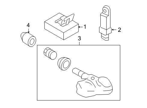 2010 Infiniti FX50 Tire Pressure Monitoring Tire Pressure Controller Assembly Diagram for 40720-1CA0A