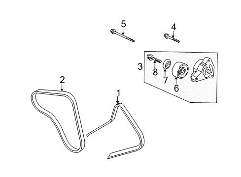 2003 Honda Pilot Belts & Pulleys Belt, Compressor Diagram for 38920-P8F-306