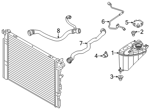 2020 BMW 530i xDrive Hoses, Lines & Pipes Cylinder Head-Expansion Hose Diagram for 17128678494