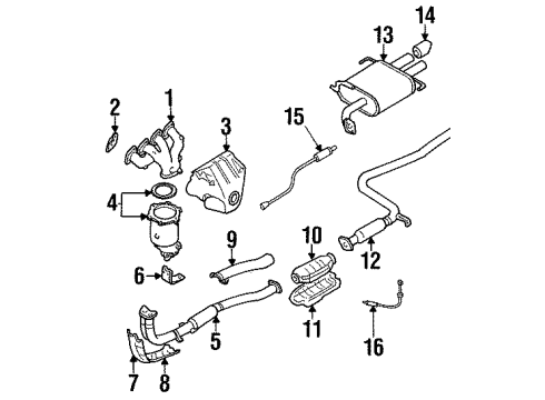 1996 Nissan Altima Powertrain Control Heat Insulator-Exhaust Tube, Front Lower Diagram for 20510-5B800