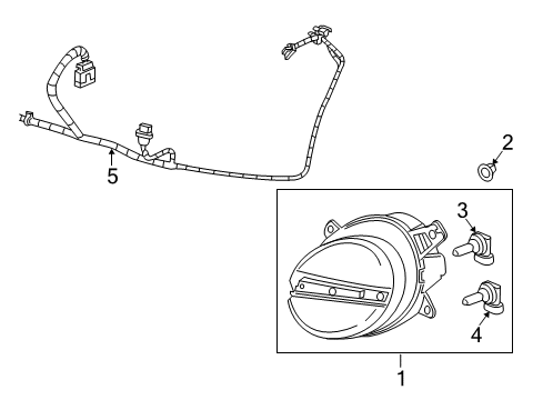 2004 Chevrolet SSR Bulbs Harness Asm-Front Fog Lamp & Front Side Marker & Pa Diagram for 15116001