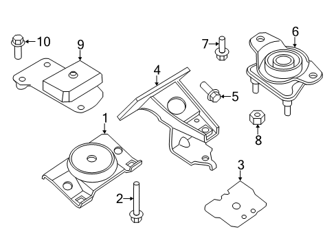 2011 Infiniti QX56 Engine & Trans Mounting Bolt Diagram for 01125-N0121