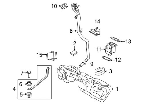 2020 BMW M340i xDrive Fuel Supply PLASTIC FUEL TANK Diagram for 16119895863