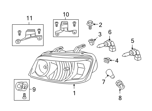 2007 Toyota Highlander Headlamps Headlamp Assembly Diagram for 81130-48570