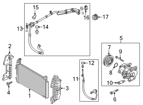 2018 Hyundai Sonata A/C Condenser, Compressor & Lines Cap-Charge Valve Diagram for 97811-C2500