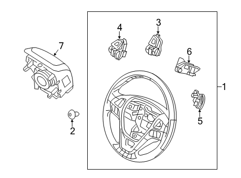 2013 Ford Taurus Steering Column & Wheel, Steering Gear & Linkage Cruise Switch Diagram for BT4Z-9C888-CA