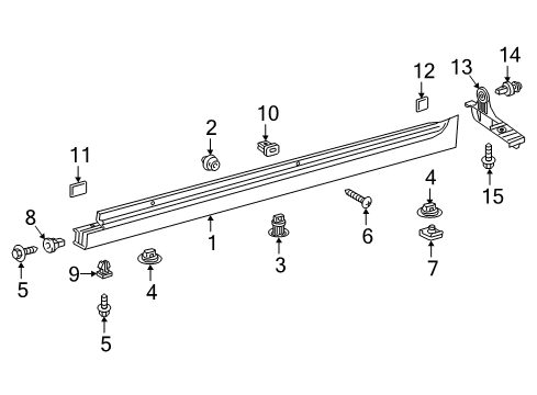 2022 Toyota Camry Exterior Trim - Pillars Mud Guard Diagram for PU060-03181-TP