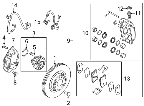 2017 Genesis G80 Front Brakes Piston-Front Disc Brake Diagram for 581123N500