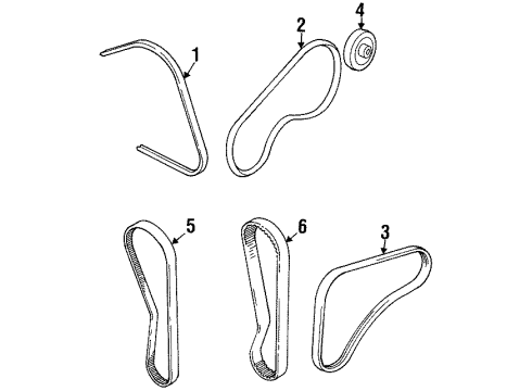 1997 Geo Metro Belts & Pulleys Belt, A/C Compressor Diagram for 30005359