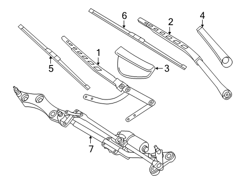 2004 BMW 645Ci Wiper & Washer Components Cap, Wiper Arm, Right Diagram for 61617035103