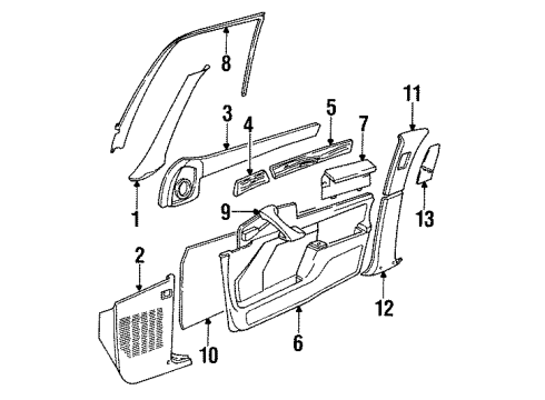 1989 BMW 735i Interior Trim Covering Column-Center Lower Left Diagram for 51431948947