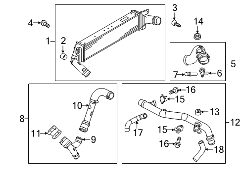 2014 Ford Explorer Intercooler Intercooler Diagram for FB5Z-6K775-B