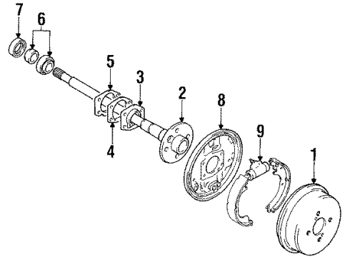 1992 Toyota Corolla Rear Brakes Wheel Cylinder Diagram for 47550-10042