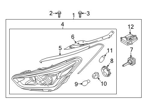 2019 Hyundai Santa Fe Headlamps Headlamp Assembly, Right Diagram for 92102-S2100