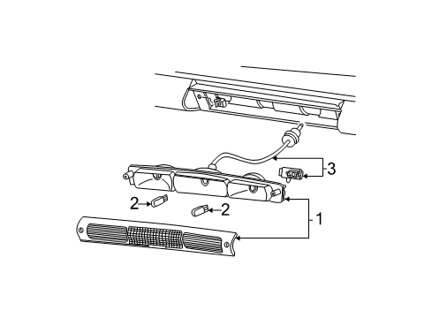 1999 Ford F-150 High Mount Lamps High Mount Lamp Diagram for XL3Z-13A613-AA