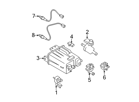 2017 Nissan Juke Powertrain Control Valve Assembly-EVAPO, Service Port Diagram for 14939-1KC0A