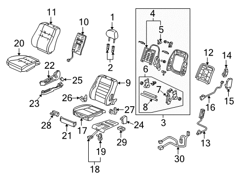 2007 Acura RL Heated Seats Pad, Right Front Seat Cushion Diagram for 81137-SJA-G01