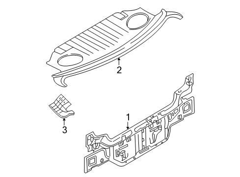 2001 Hyundai Elantra Rear Body GUSSET-Package Tray Side Lower Diagram for 65581-2D000
