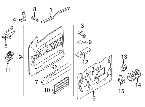 2010 Ford F-150 Mirrors Door Trim Panel Diagram for BL3Z-1823942-HA