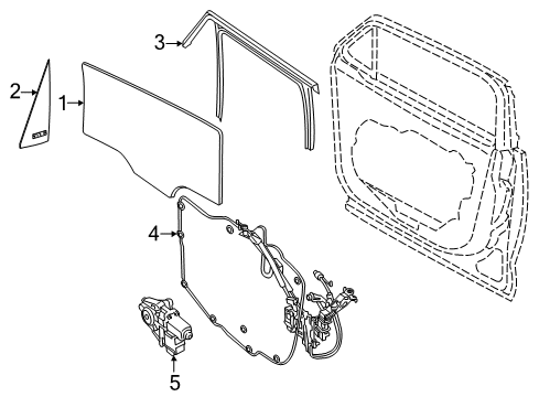 2015 Jeep Renegade Front Door W-Strip-Front Door Flush Glass Diagram for 68247285AB