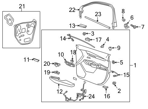 2020 Cadillac XT6 Power Seats Adjuster Switch Diagram for 23431337