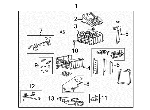 2006 Kia Sorento Heater Core & Control Valve Heater Unit Diagram for 972003E310