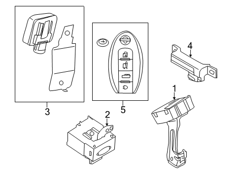 2013 Nissan Murano Keyless Entry Components Cont Assembly-Card Slot Diagram for 285F5-1AA0A