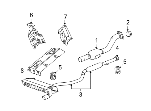 2010 Jeep Compass Exhaust Components Exhaust Manifold And Catalytic Converter Diagram for 68096391AC
