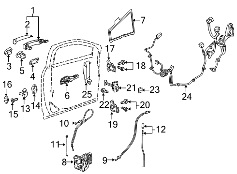 2020 Cadillac XT6 Front Door Window Motor Diagram for 84641546